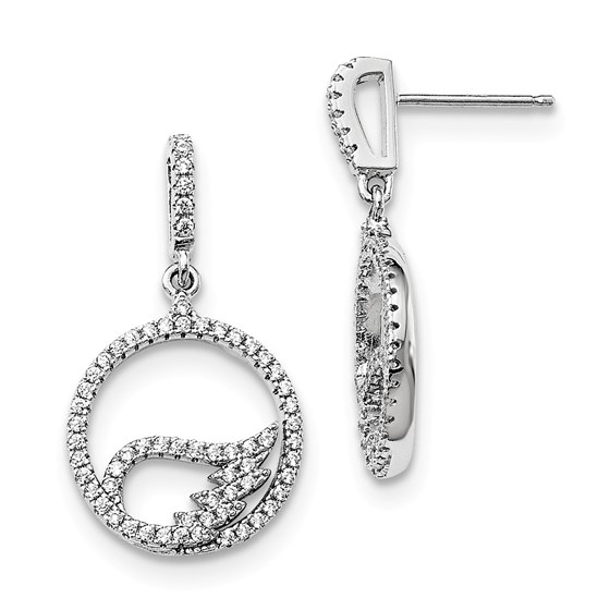 Sterling Silver & Zirconia Brilliant Embers Wings Earrings Sterling Silver & Zirconia Brilliant Embers Wings Earrings